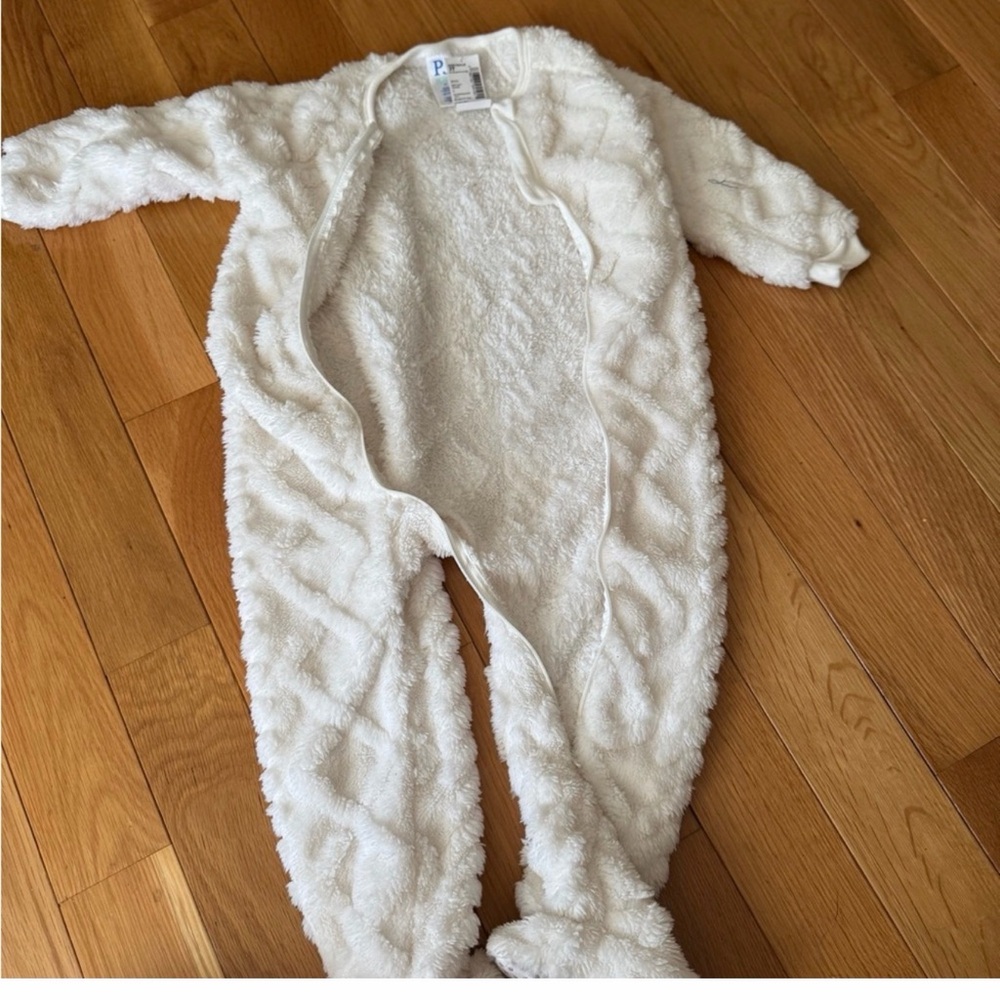 New Cozy White Fleece Kids One Piece